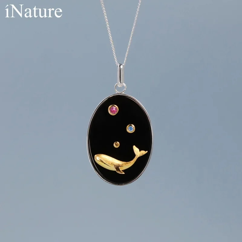 iNature Natural Black Agate Whale Pendant Necklaces for Women Sterling Silver Chain Necklace Jewelry Gift
iNature Natural Black Agate Whale Pendant Necklaces for Women Sterling Silver Chain Necklace Jewelry Gift