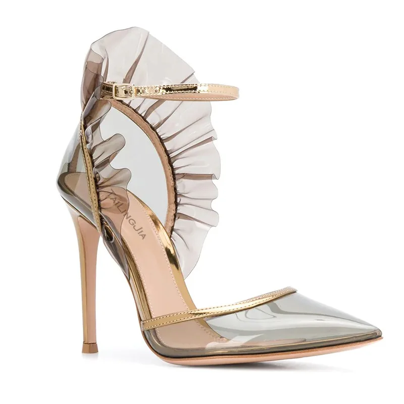 Gray Transparent Pvc Stiletto High Heel Sandals Pointed Toe Party Banquet Pumps Buckle Large Size Women's Shoes
Gray Transparent Pvc Stiletto High Heel Sandals Pointed Toe Party Banquet Pumps Buckle Large Size Women's Shoes