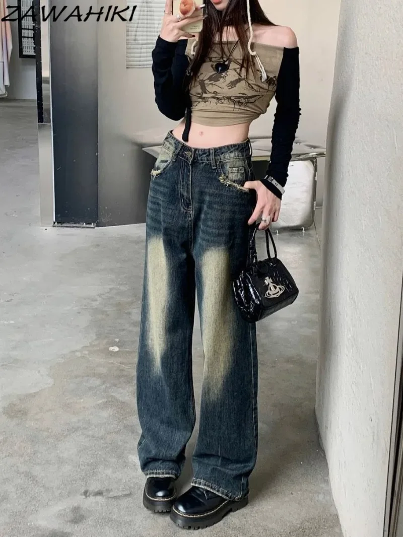 Loose Wide Leg Jeans American Retro Patchwork Mujer Pantalones Ripped Designed Straight Trousers Solid Color Y2K Pants for Women
Loose Wide Leg Jeans American Retro Patchwork Mujer Pantalones Ripped Designed Straight Trousers Solid Color Y2K Pants for Women