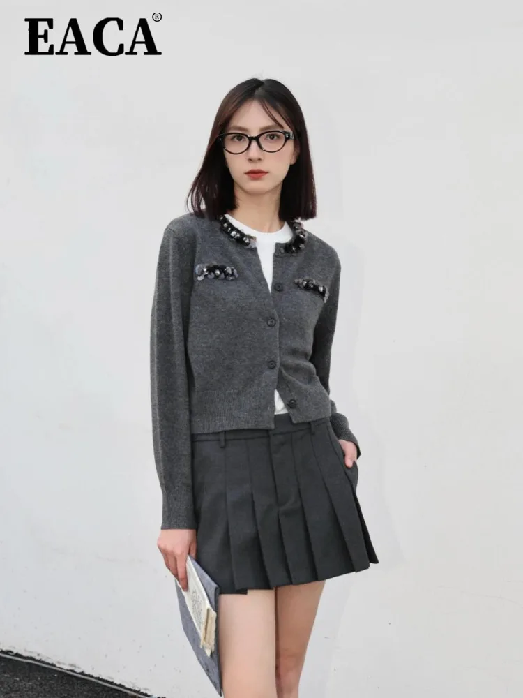 EACA 2024 Winter New All-handmade Bead Straight Long Sleeve Knitted Cardigan Women's Design New Fashion Simple
EACA 2024 Winter New All-handmade Bead Straight Long Sleeve Knitted Cardigan Women's Design New Fashion Simple