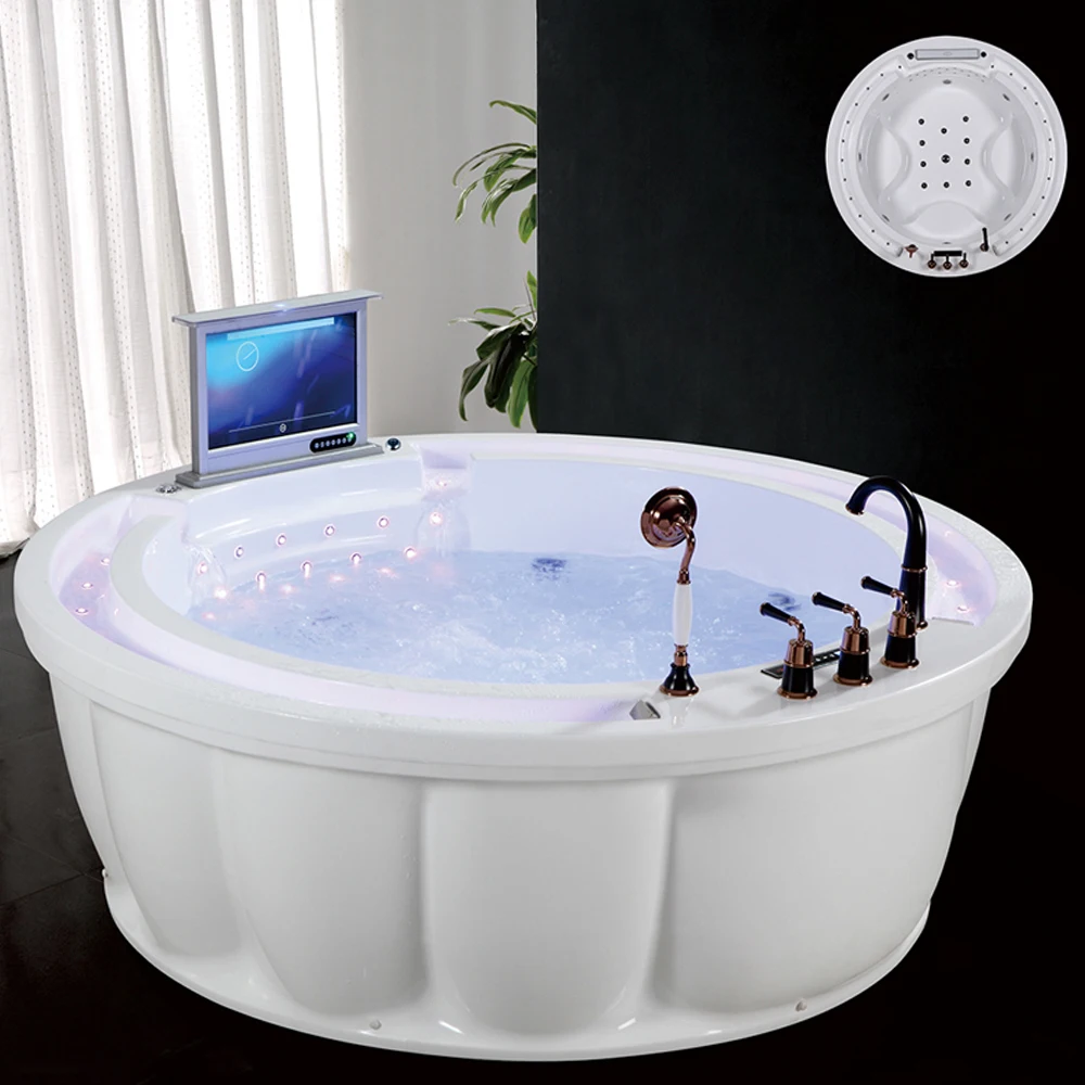Eco-friendly bathtub round freestanding bathtub whirlpool jet underwater bathtub 
Eco-friendly bathtub round freestanding bathtub whirlpool jet underwater bathtub