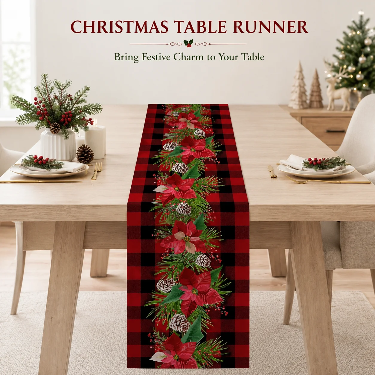 Floral 2D Flat Printed Linen Table Runner Poinsettia Table And Kitchen Linens Dining Home Decor Items For Holiday Christmas
Floral 2D Flat Printed Linen Table Runner Poinsettia Table And Kitchen Linens Dining Home Decor Items For Holiday Christmas