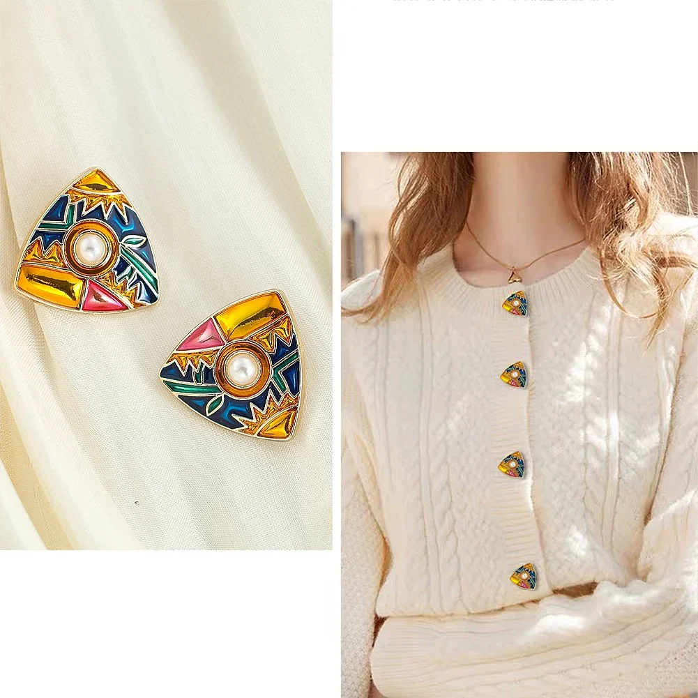 2pcs Triangle Enamel Colored Buttons for Clothes Women Coat Jacket Suit Decorative DIY Crafts Scrapbook Accessories Wholesale
2pcs Triangle Enamel Colored Buttons for Clothes Women Coat Jacket Suit Decorative DIY Crafts Scrapbook Accessories Wholesale