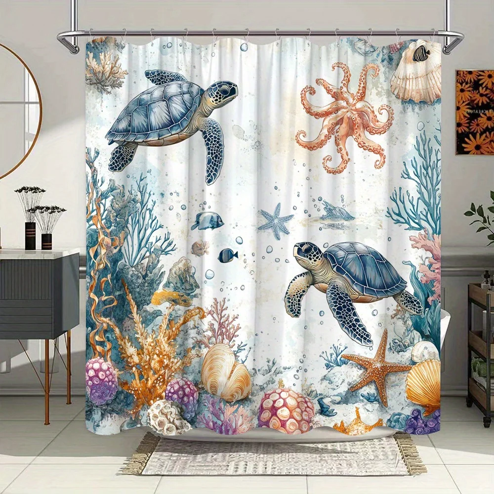 Coral Reef Shower Curtain 72x72 Polyester Washable with Orange Octopus Ocean Life Design Includes 12 Hooks
Coral Reef Shower Curtain 72x72 Polyester Washable with Orange Octopus Ocean Life Design Includes 12 Hooks