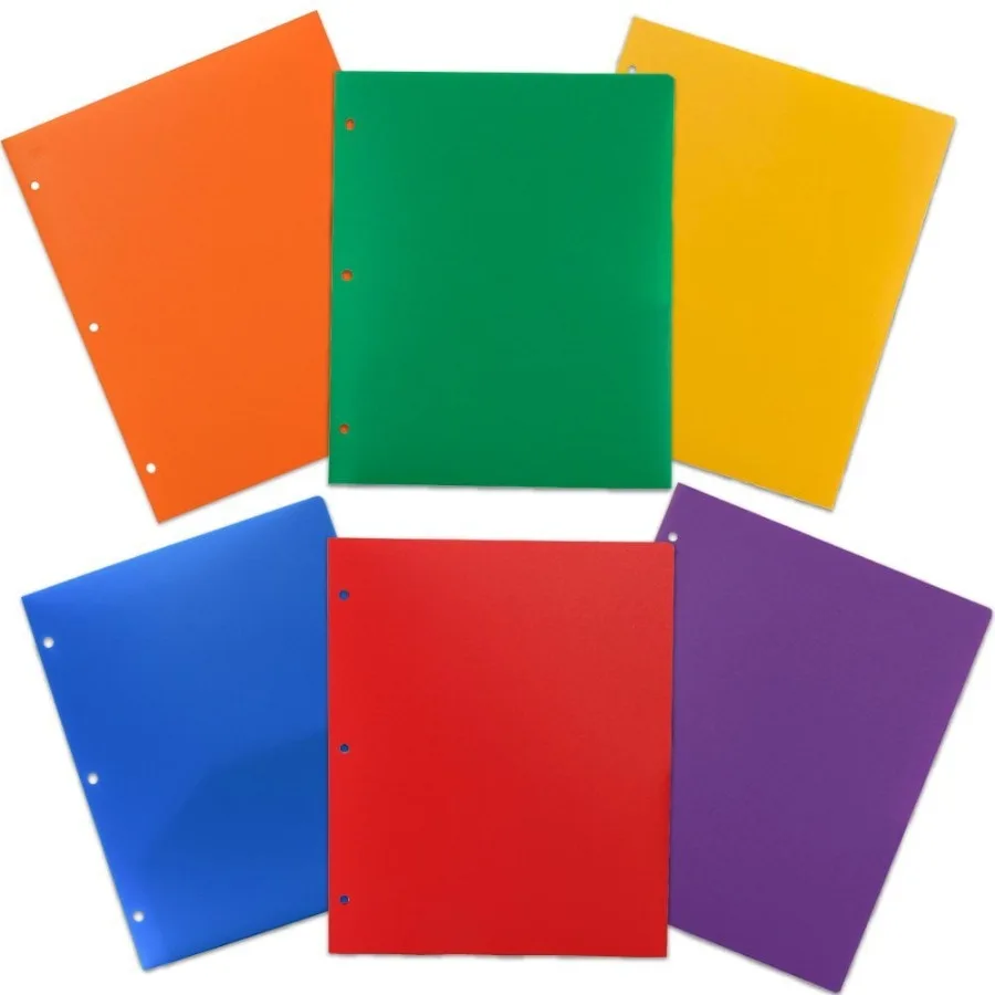 Plastic Heavy Duty 3 Hole Punch 2 Pocket School Presentation Folders Assorted Colors 12 pack
Plastic Heavy Duty 3 Hole Punch 2 Pocket School Presentation Folders Assorted Colors 12 pack