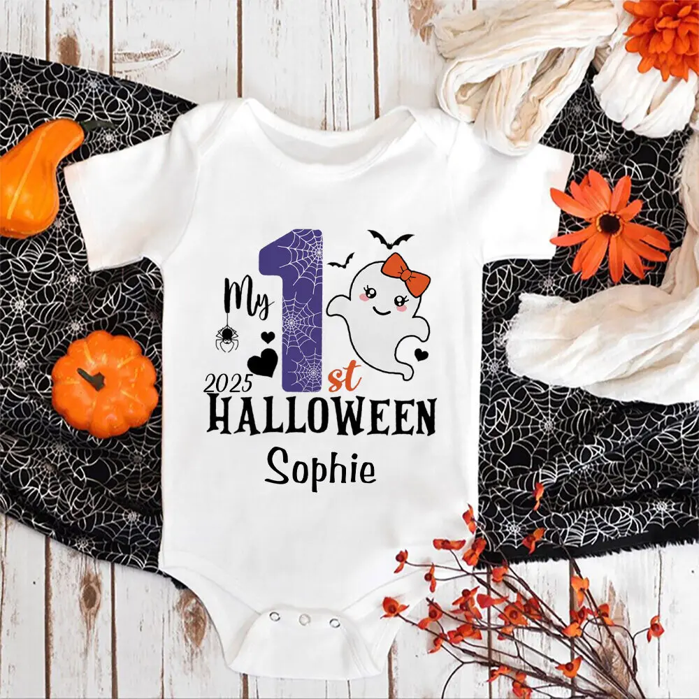 My First Halloween Print Baby Romper Personalized Custom Name Infant Bodysuit Fall Holiday Newborn Outfit Short Sleeve Jumpsuit
My First Halloween Print Baby Romper Personalized Custom Name Infant Bodysuit Fall Holiday Newborn Outfit Short Sleeve Jumpsuit