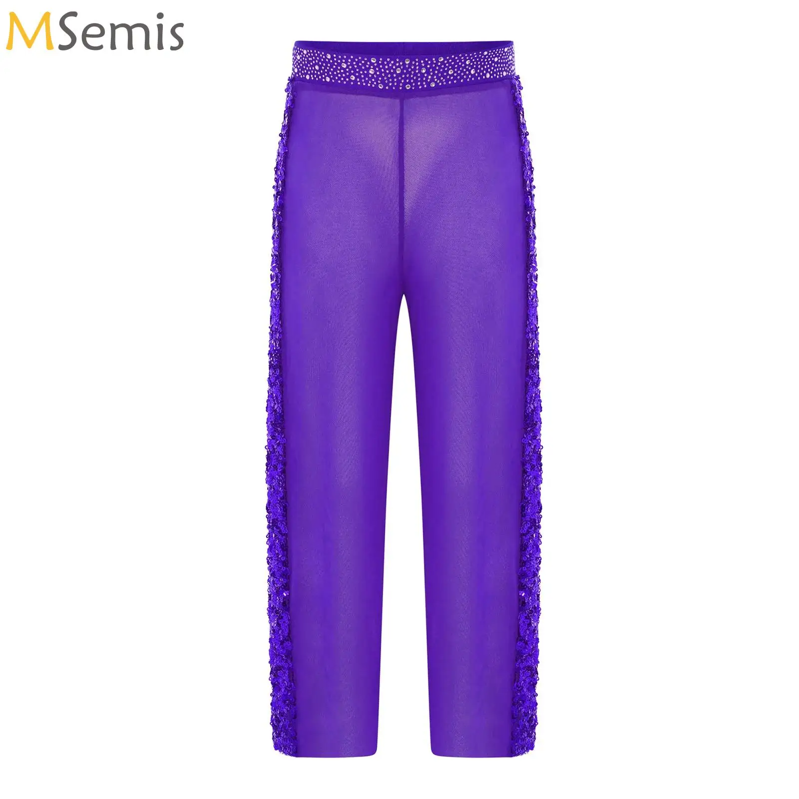 Kids Girls Shiny Rhinestones Modern Dance Pants High Waist Loose Trousers for Figure Skating Lyrical Stage Performance Show
Kids Girls Shiny Rhinestones Modern Dance Pants High Waist Loose Trousers for Figure Skating Lyrical Stage Performance Show