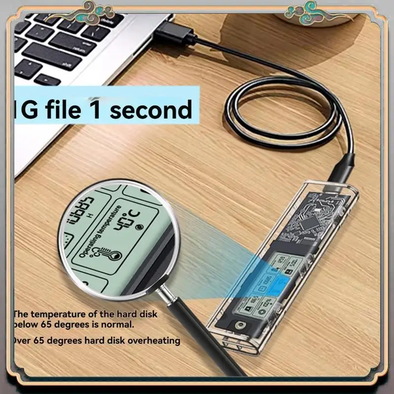 Durable M.2 NVME/NGFF Dual Protocol SSD Enclosure Transparent Hard Drive Case USB3.2 With Intelligent Display SATA SSD Adapter
Durable M.2 NVME/NGFF Dual Protocol SSD Enclosure Transparent Hard Drive Case USB3.2 With Intelligent Display SATA SSD Adapter