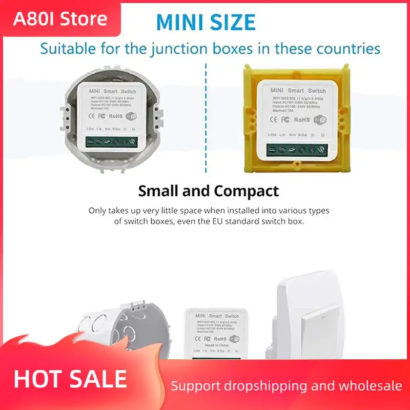 A80I 8X Mini Smart Wi-Fi релейный переключатель, модуль таймера «сделай сам», приложение Smart Life/Tuya, беспроводной пульт дистанционного управления
A80I 8X Mini Smart Wi-Fi релейный переключатель, модуль таймера «сделай сам», приложение Smart Life/Tuya, беспроводной пульт дистанционного управления