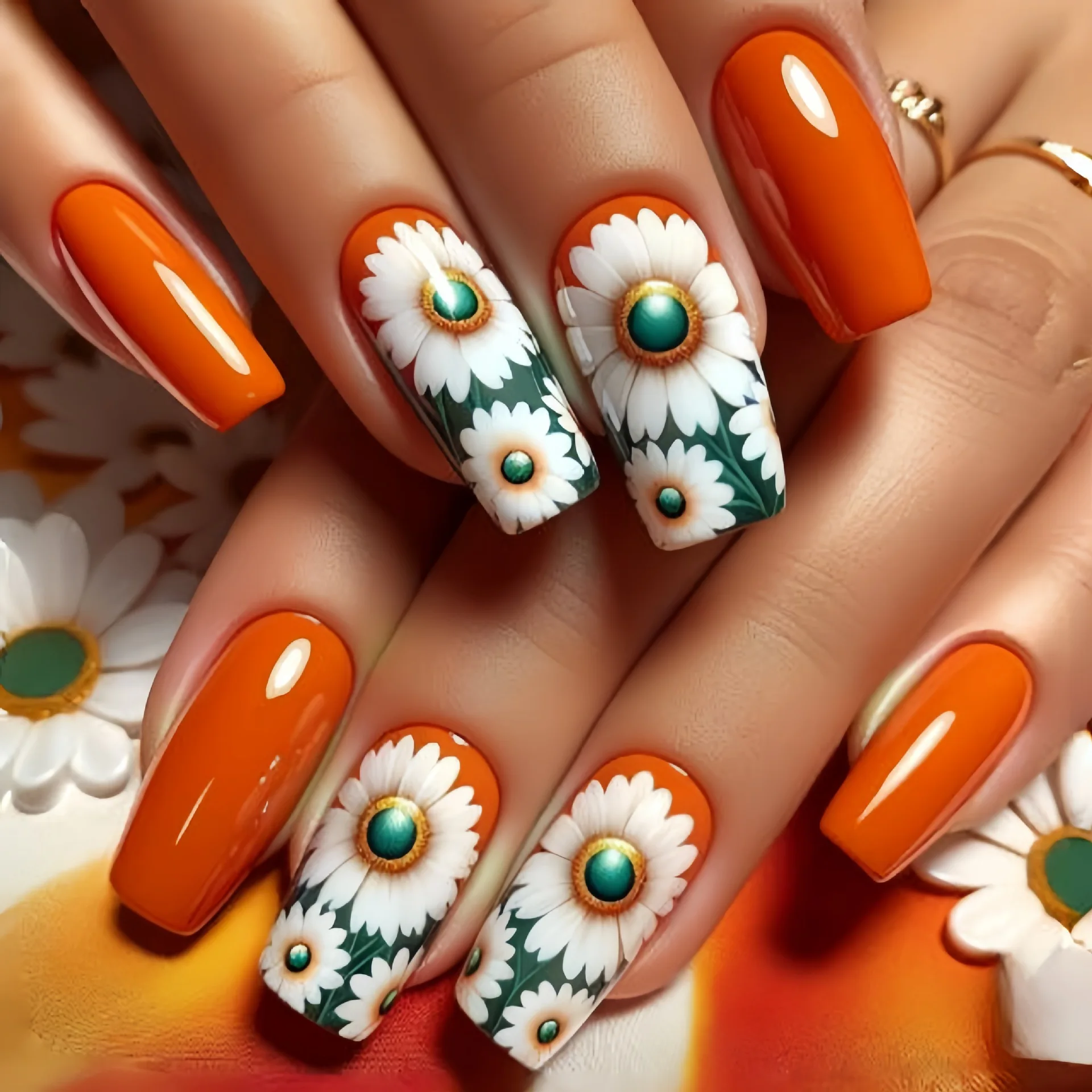 24pcs/set fake nails for women dark green orange nail tips with flowers design square ballet shape reusable press on nail set
24pcs/set fake nails for women dark green orange nail tips with flowers design square ballet shape reusable press on nail set