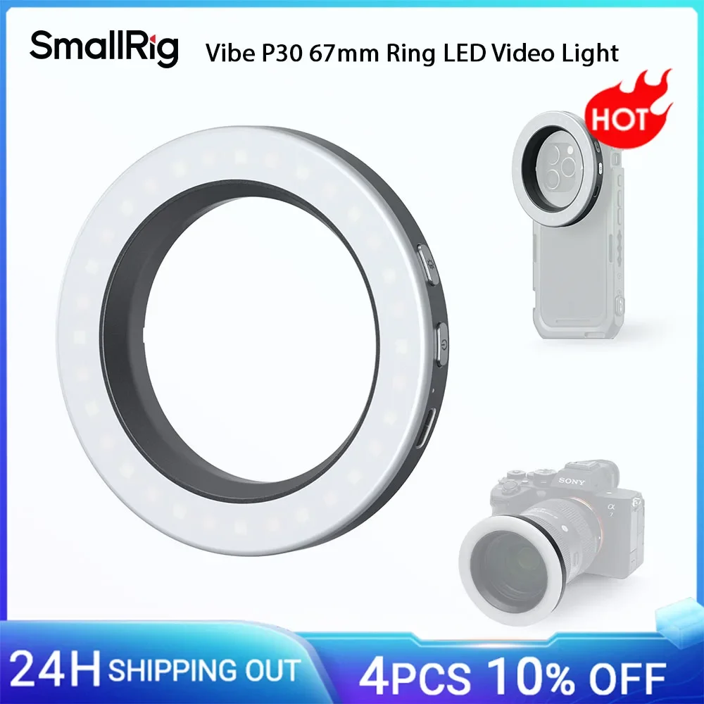 SmallRig Vibe P30 67mm Ring LED Video Light, Bi-Color Light with High CRI ≥90 Compatible for 67mm Phone Mounts/Cases/Lenses 487
SmallRig Vibe P30 67mm Ring LED Video Light, Bi-Color Light with High CRI ≥90 Compatible for 67mm Phone Mounts/Cases/Lenses 487
