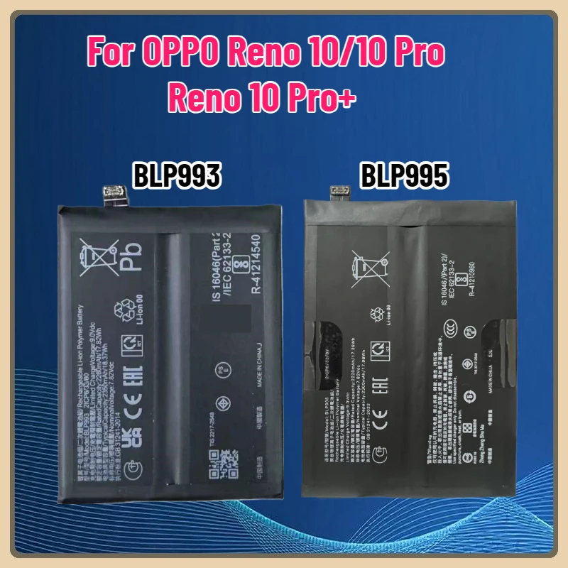 BLP995 BLP993 Battery for OPPO Reno 10/10 Pro Reno 10 Pro+ Mobile Phone Battery
BLP995 BLP993 Battery for OPPO Reno 10/10 Pro Reno 10 Pro+ Mobile Phone Battery