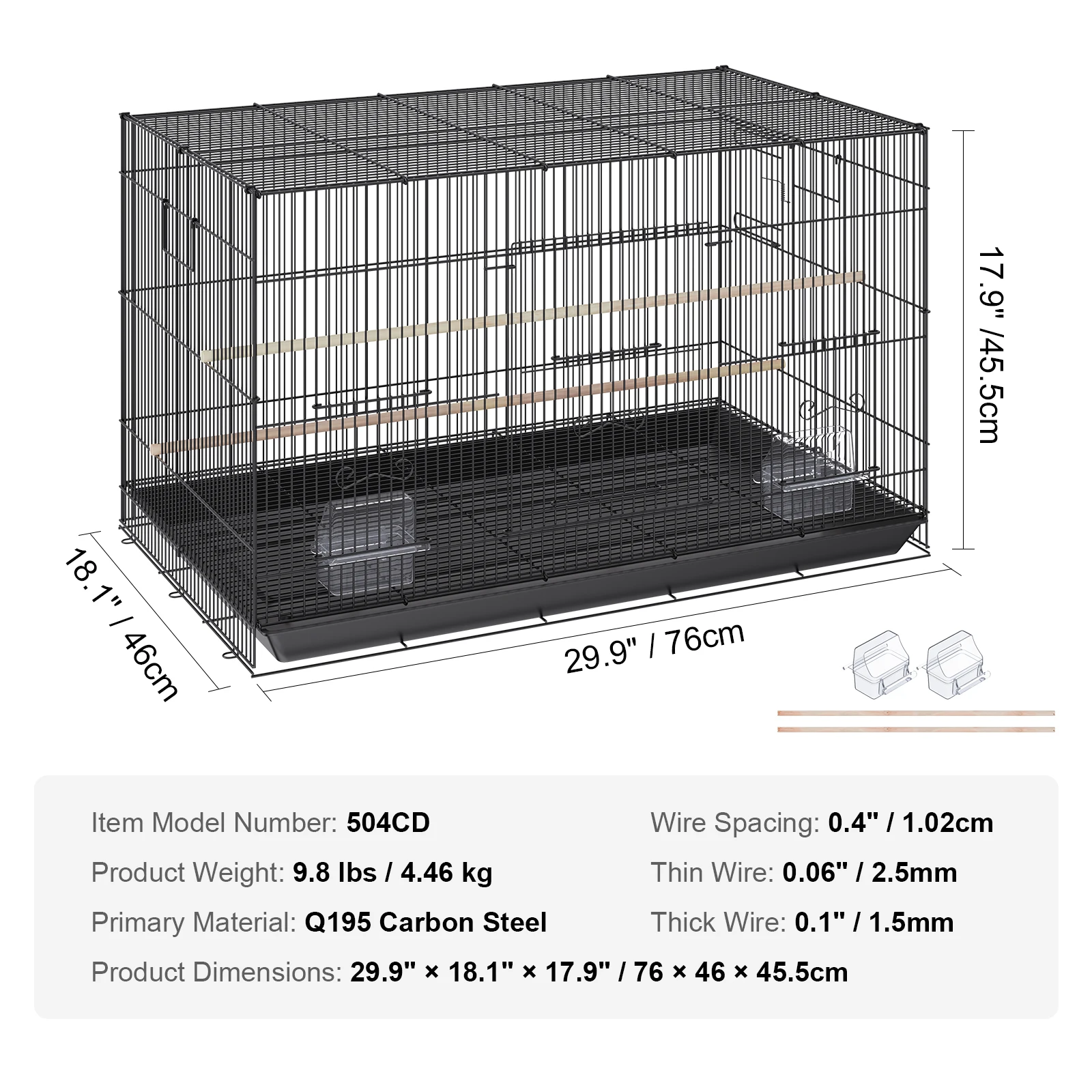 30inch Pet Bird Cage Metal Large Parakeet Cages with Rolling Stand Tray
30inch Pet Bird Cage Metal Large Parakeet Cages with Rolling Stand Tray