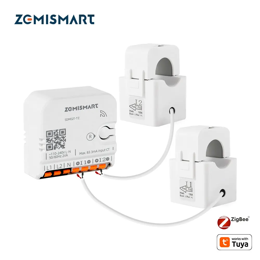 Zemismart Zigbee Smart Energy Meter 2 Phase Max 120A with 2 Clamps Works with Tuya App Real-time Measuring Power Consumption
Zemismart Zigbee Smart Energy Meter 2 Phase Max 120A with 2 Clamps Works with Tuya App Real-time Measuring Power Consumption