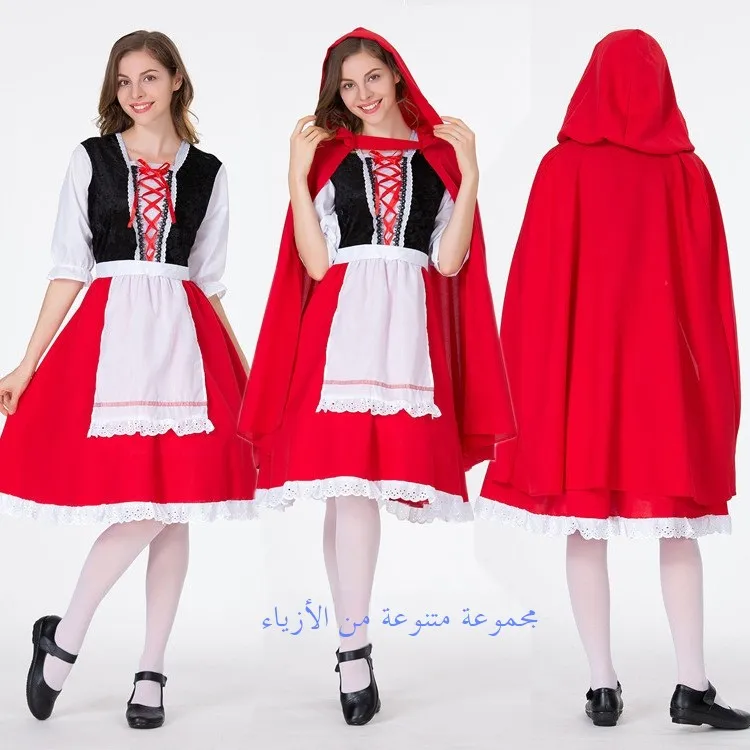 Red Maid Costume Halloween Little Red Riding Hood Cosplay Outfit Fairy Tale Story Adult Stage Play Performance Clothes
Red Maid Costume Halloween Little Red Riding Hood Cosplay Outfit Fairy Tale Story Adult Stage Play Performance Clothes