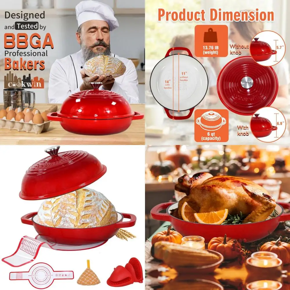 11 Эмалированная голландская духовка с крышкой, 6 литров для домашнего хлеба, идеально подходит для выпечки на ударе, в комплект входит силиконовый коврик для выпечки, идеальный подарок
11 Эмалированная голландская духовка с крышкой, 6 литров для домашнего хлеба, идеально подходит для выпечки на ударе, в комплект входит силиконовый коврик для выпечки, идеальный подарок