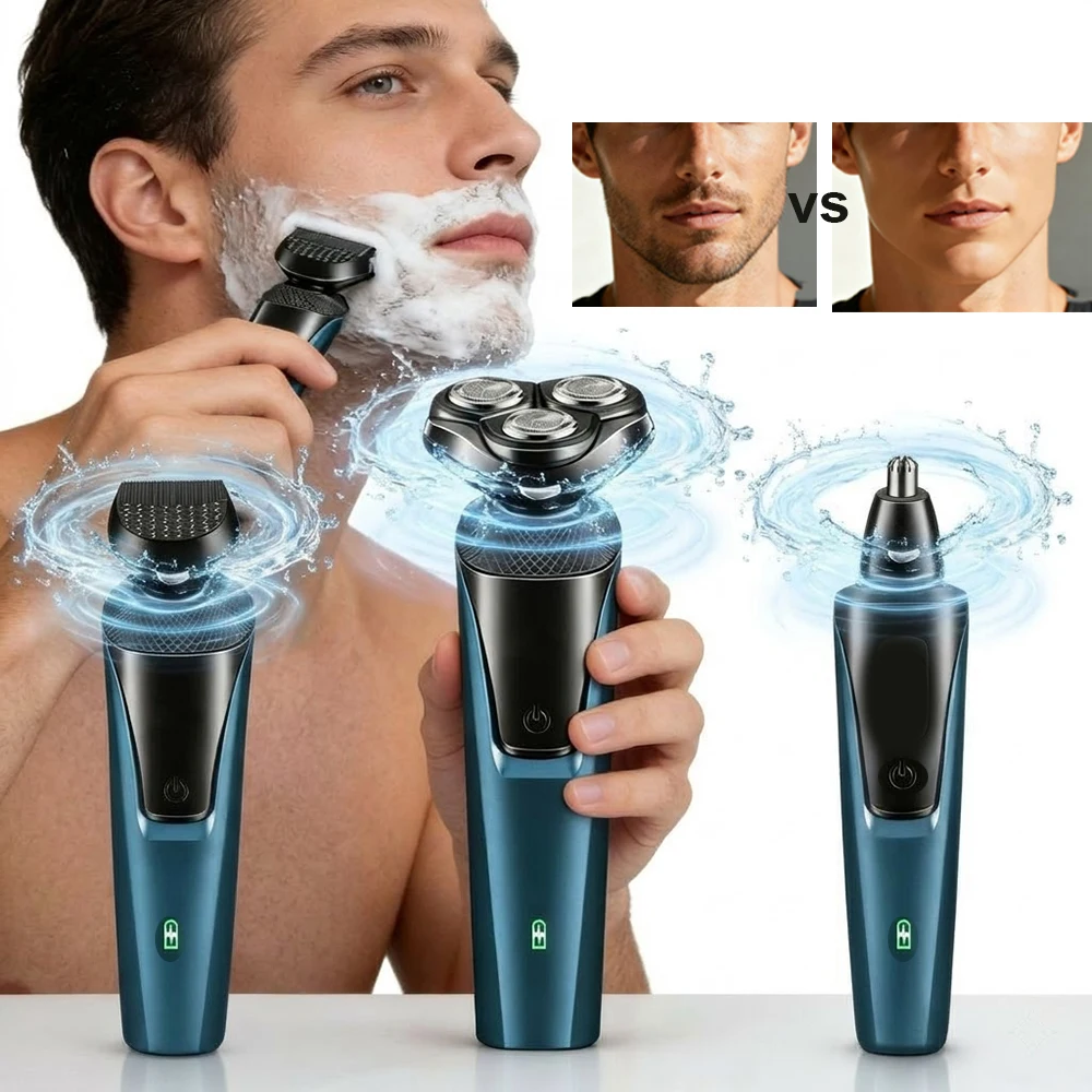 Electrical Rotary Shaver for Men Rechargeable Man Beard Shaving Razors Waterproof Automatic Floating Electric Shaver for Male
Electrical Rotary Shaver for Men Rechargeable Man Beard Shaving Razors Waterproof Automatic Floating Electric Shaver for Male