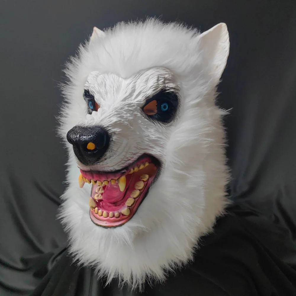 Horror White Wolf Animal Mask Cosplay Beast Werewolf Full Face Latex Masks Carnival Dress Up Halloween Party Costume Props
Horror White Wolf Animal Mask Cosplay Beast Werewolf Full Face Latex Masks Carnival Dress Up Halloween Party Costume Props