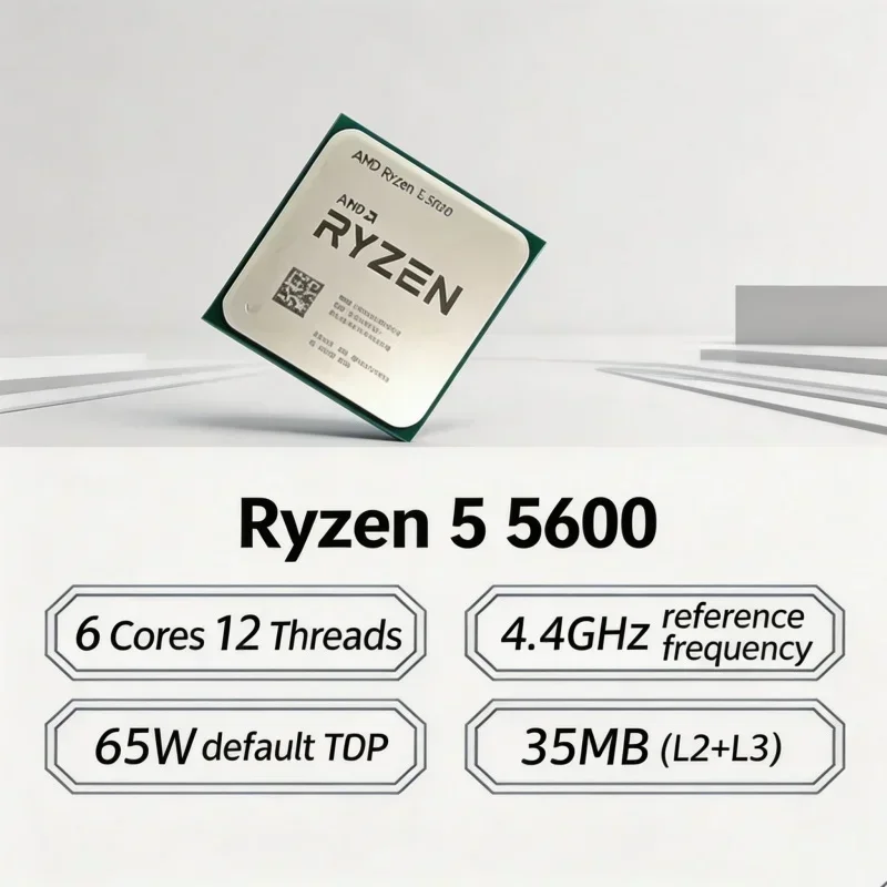 Ryzen 5 5600 6 Cores 12 Threads 35G AM4 Original Die High Reliability 7x24 Operation Business Grade CPU
Ryzen 5 5600 6 Cores 12 Threads 35G AM4 Original Die High Reliability 7x24 Operation Business Grade CPU