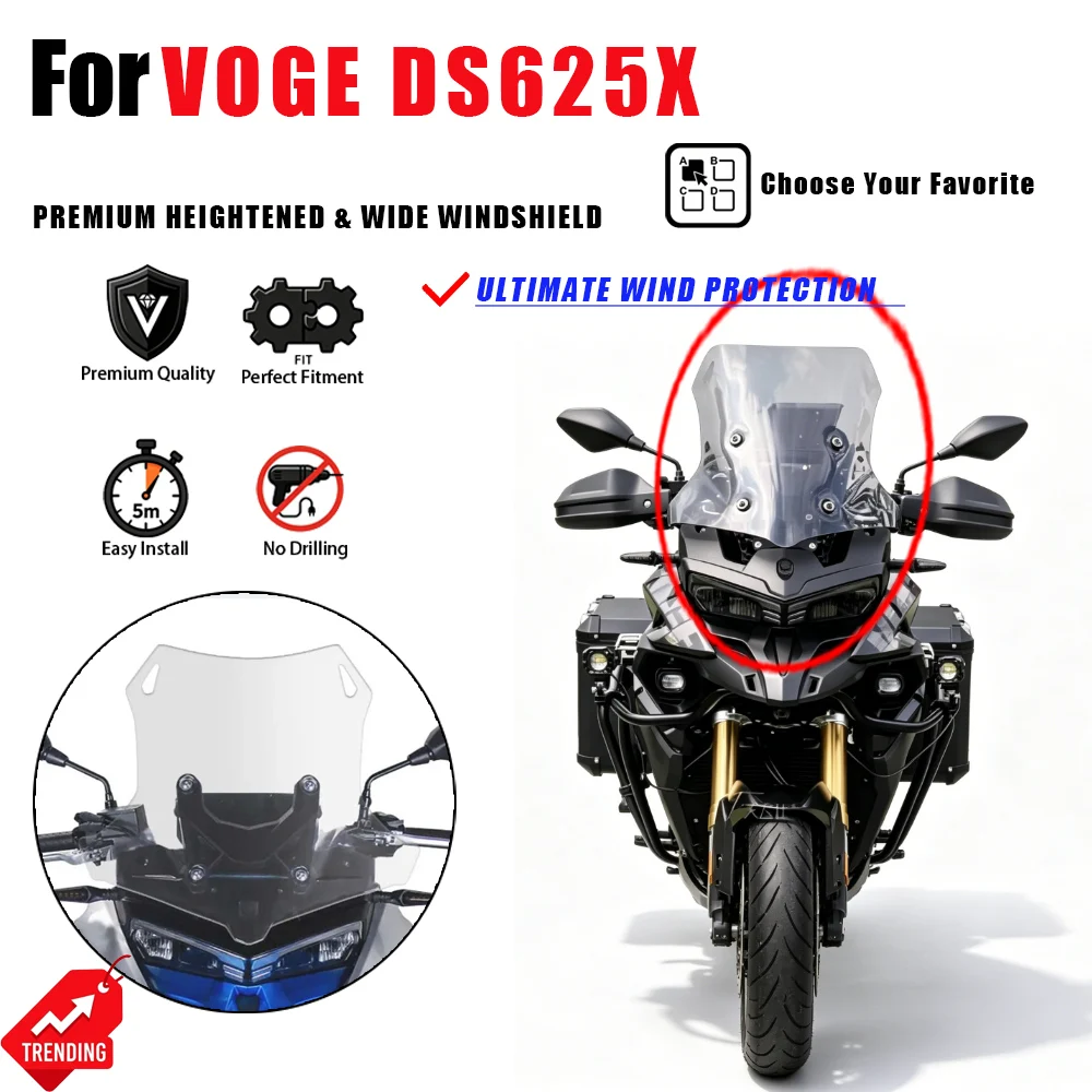For VOGE DS625X Motorcycle Windshield Heightened Wide Front Windscreen Deflector Accesorios Moto Parabrisas Cupula DS625X Part
For VOGE DS625X Motorcycle Windshield Heightened Wide Front Windscreen Deflector Accesorios Moto Parabrisas Cupula DS625X Part