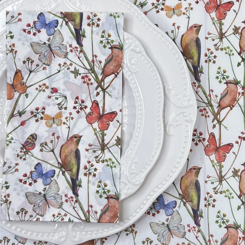 20pcs/pac 2-Ply 33*40cm Colourful Flower Bird Butterfly Print Napkin Rectangle Paper Napkin Decorative Cup Flower Placemat
20pcs/pac 2-Ply 33*40cm Colourful Flower Bird Butterfly Print Napkin Rectangle Paper Napkin Decorative Cup Flower Placemat