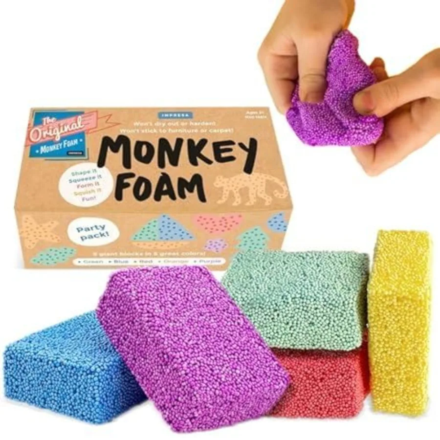 Гигантские пенопластовые блоки Monkey Foam - набор из 5 штук - для успокаивающих сенсорных игр и сенсорных игрушек - для лепки и творчества - антистресс
Гигантские пенопластовые блоки Monkey Foam - набор из 5 штук - для успокаивающих сенсорных игр и сенсорных игрушек - для лепки и творчества - антистресс