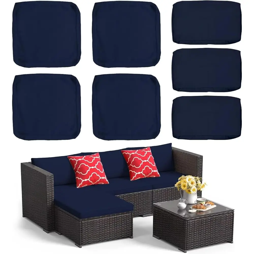 7Pa Outdoor Patio Seat And Ba Cushions Replacement Covers Fit For 3/5 Pieces 4-Seater Wicker Rattan Furniture Conversation Set
7Pa Outdoor Patio Seat And Ba Cushions Replacement Covers Fit For 3/5 Pieces 4-Seater Wicker Rattan Furniture Conversation Set