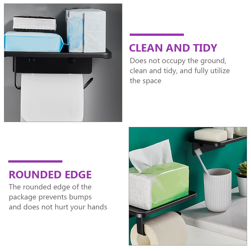 1Pcs Aluminum Alloy Roll Paper Rack Black No Punching Wall-Mounted Practical Multi-Functional Toilet Paper Holder Storage 
1Pcs Aluminum Alloy Roll Paper Rack Black No Punching Wall-Mounted Practical Multi-Functional Toilet Paper Holder Storage