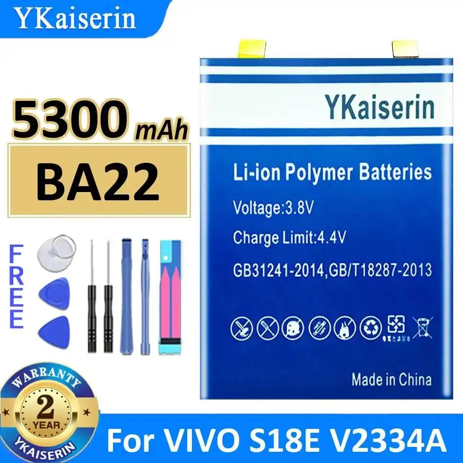 For Vivo S18E V2334A 5300Mah BA22 Mobile Phone Battery Long Lasting Stable
For Vivo S18E V2334A 5300Mah BA22 Mobile Phone Battery Long Lasting Stable