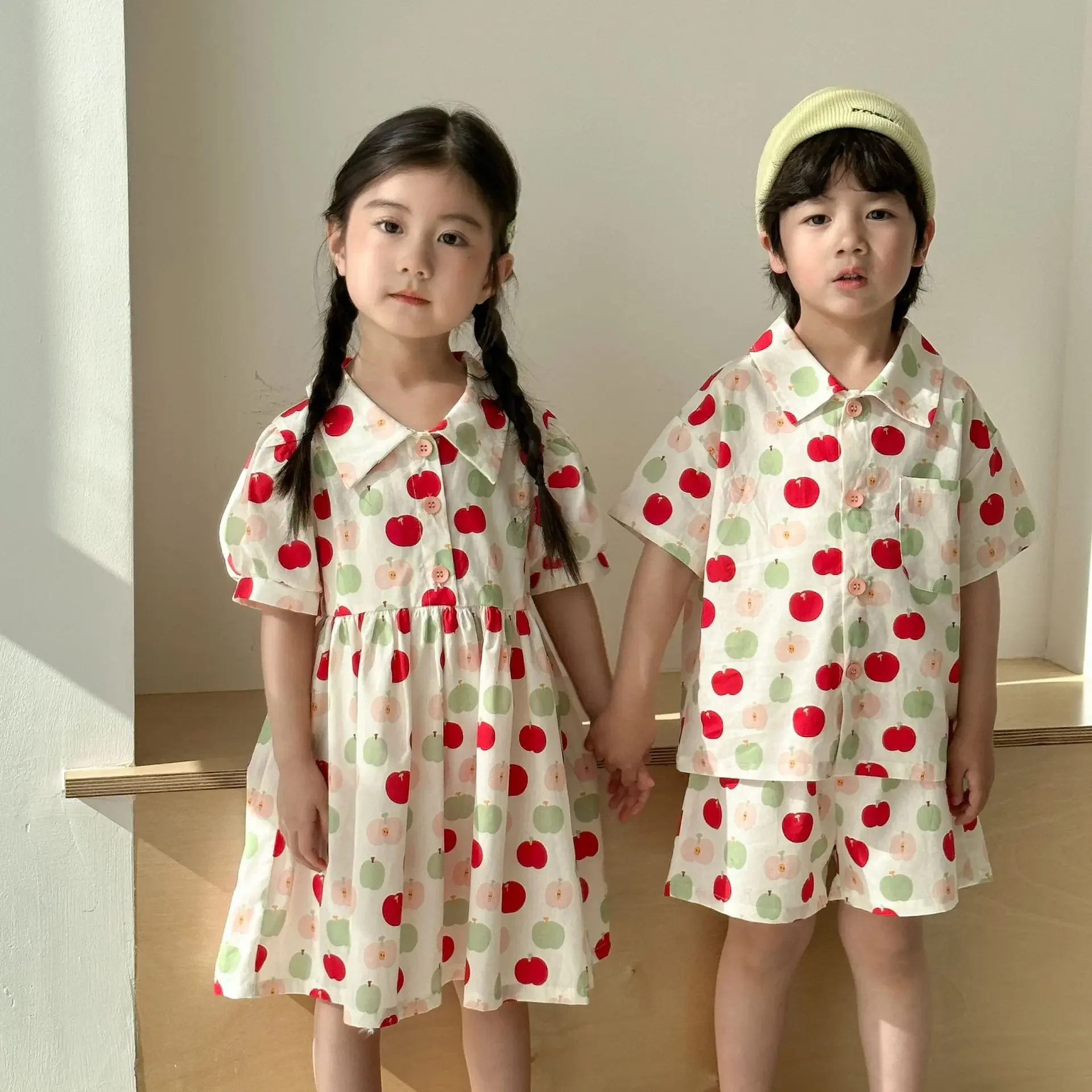 Kids Set Brother And Sister Clothes 2025 Summer Boy's Shirt Suit Cotton Short Sleeve Baby Girl's Dress Sweet Clothes
Kids Set Brother And Sister Clothes 2025 Summer Boy's Shirt Suit Cotton Short Sleeve Baby Girl's Dress Sweet Clothes
