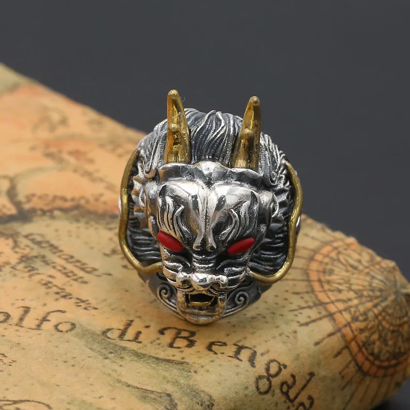 S925 sterling silver ornament retro popular ethnic style domineering Dragon Xiao nine days ring men's ring
S925 sterling silver ornament retro popular ethnic style domineering Dragon Xiao nine days ring men's ring