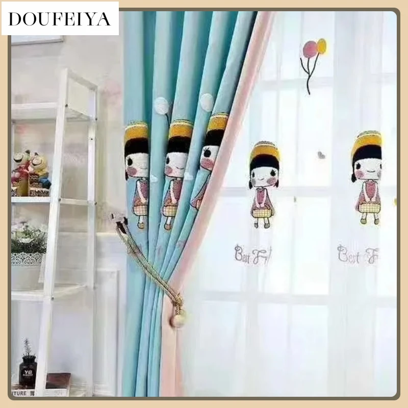 Little Lolita Cartoon Curtains for Living Dining Room Bedroom Thick Cotton Linen Blackout Children's Room Modern Simple Girl
Little Lolita Cartoon Curtains for Living Dining Room Bedroom Thick Cotton Linen Blackout Children's Room Modern Simple Girl
