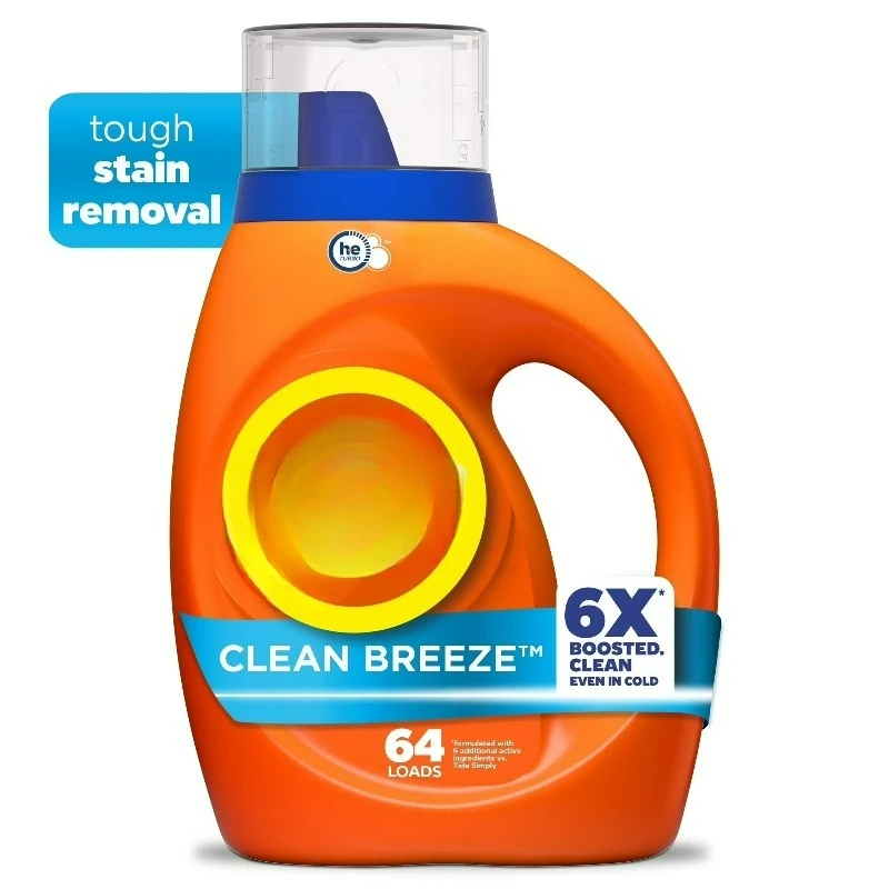 Laundry Detergent Liquid, Clean Breeze Scent, 64 Loads, 80 fl oz, Works on 100% of Common Stains
Laundry Detergent Liquid, Clean Breeze Scent, 64 Loads, 80 fl oz, Works on 100% of Common Stains