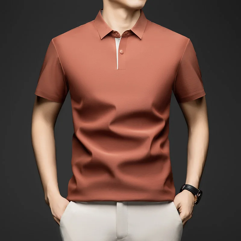 Men Summer New Ice Silk Short Sleeve T-Shirt Men Business Casual Versatile Polo Shirt Soft Tops For Daily Office Outdoor Sports
Men Summer New Ice Silk Short Sleeve T-Shirt Men Business Casual Versatile Polo Shirt Soft Tops For Daily Office Outdoor Sports
