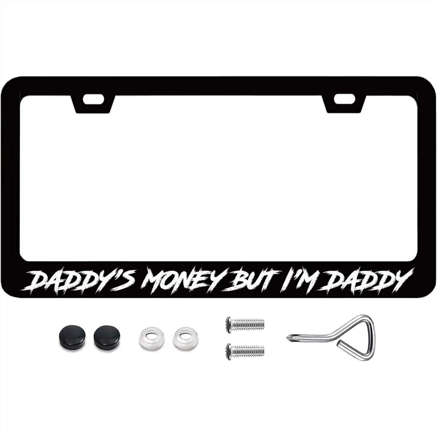 Funny Stainless Steel License Plate Frame with Screws, 6.3x12.3 inch for Car Decoration
Funny Stainless Steel License Plate Frame with Screws, 6.3x12.3 inch for Car Decoration