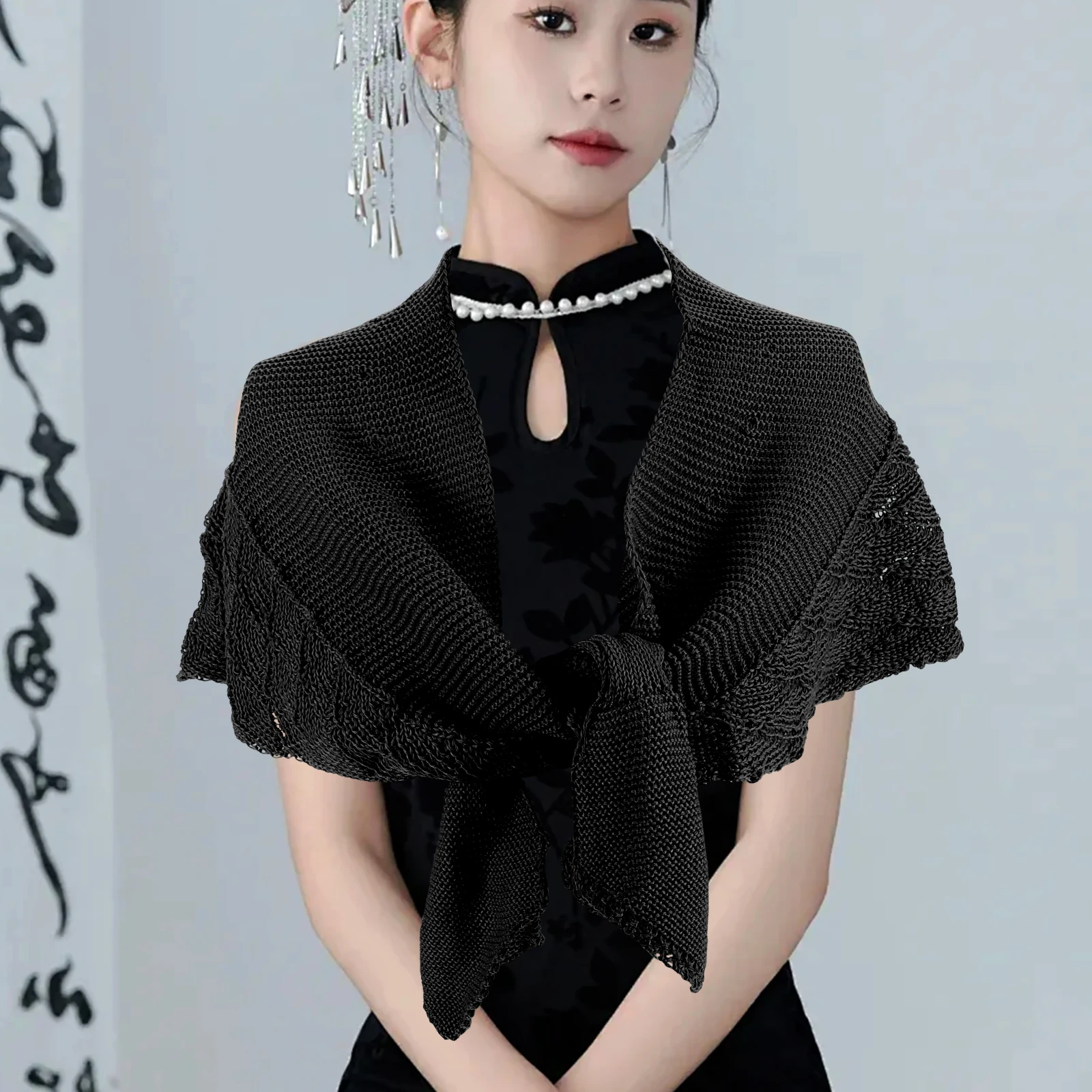 Knit Sweaters Shawl Pullover Hollow Design Fake Collar Detachable Shirt Neck Wrap For Women Party Air-Conditioned Room Spring
Knit Sweaters Shawl Pullover Hollow Design Fake Collar Detachable Shirt Neck Wrap For Women Party Air-Conditioned Room Spring