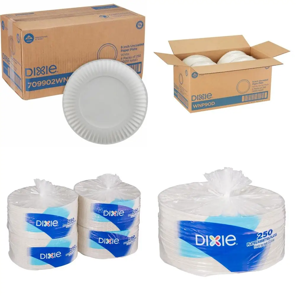Lightweight 9 Inch White Paper Plates, 1000 Count, 250 Plates Per Pack, Disposable Dinnerware for Parties and Events
Lightweight 9 Inch White Paper Plates, 1000 Count, 250 Plates Per Pack, Disposable Dinnerware for Parties and Events