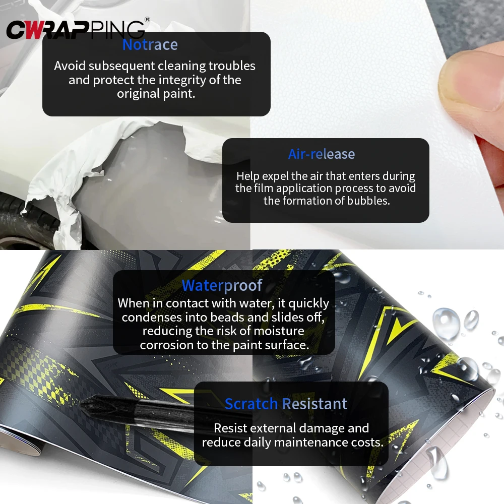 Waterproof Stickers Car Film Covering Self-Adhesive Color Change Film Car Wrap Vinyl Auto Styling Sticker Decals Graphics Cover
Waterproof Stickers Car Film Covering Self-Adhesive Color Change Film Car Wrap Vinyl Auto Styling Sticker Decals Graphics Cover