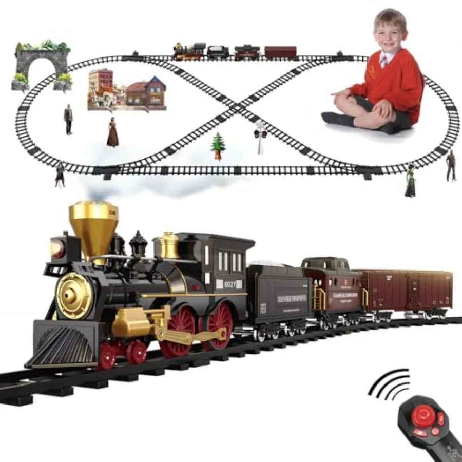 Christmas tree decoration train set for kids: electric remote control steam locomotive railway kit with smoke light sounds ABS
Christmas tree decoration train set for kids: electric remote control steam locomotive railway kit with smoke light sounds ABS