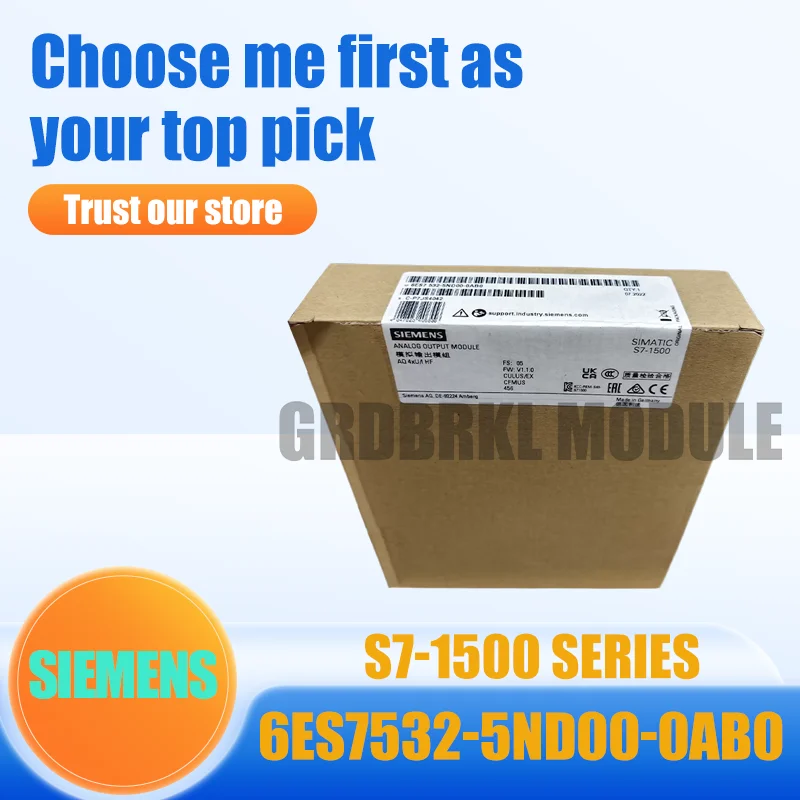New Original SIEMENS 6ES7532-5ND00-0AB0 SIMATIC S7-1500 Analog Output Module
New Original SIEMENS 6ES7532-5ND00-0AB0 SIMATIC S7-1500 Analog Output Module