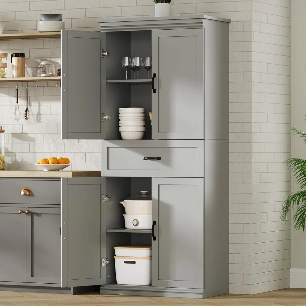 Pantry Cabinet,70" Tall Kitchen Pantry Cabinet with 2 Doors and 3 Adjustable Shelves, Freestanding Modern Storage Cupboard
Pantry Cabinet,70" Tall Kitchen Pantry Cabinet with 2 Doors and 3 Adjustable Shelves, Freestanding Modern Storage Cupboard