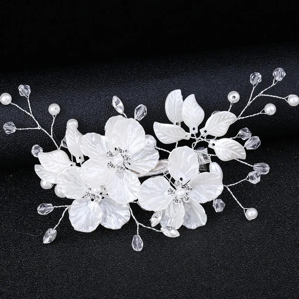 Pearl Crystal Flower Bridal Hairpin White Handmade Alloy Hair Clip Wedding Party Hair Accessory for Women Flower Hairpin
Pearl Crystal Flower Bridal Hairpin White Handmade Alloy Hair Clip Wedding Party Hair Accessory for Women Flower Hairpin