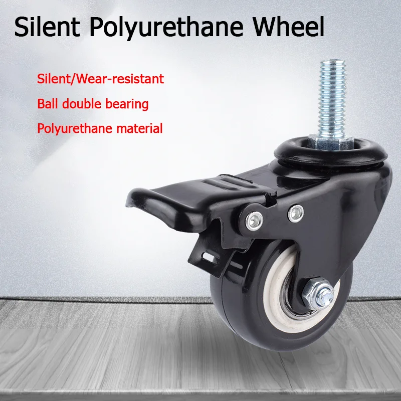 1pcs 4pcs Threaded Rod Caster Wheels 1.5 Inch 2 Inch M8 M10 M12 Silent Brake Caster for Cart Pulley System
1pcs 4pcs Threaded Rod Caster Wheels 1.5 Inch 2 Inch M8 M10 M12 Silent Brake Caster for Cart Pulley System