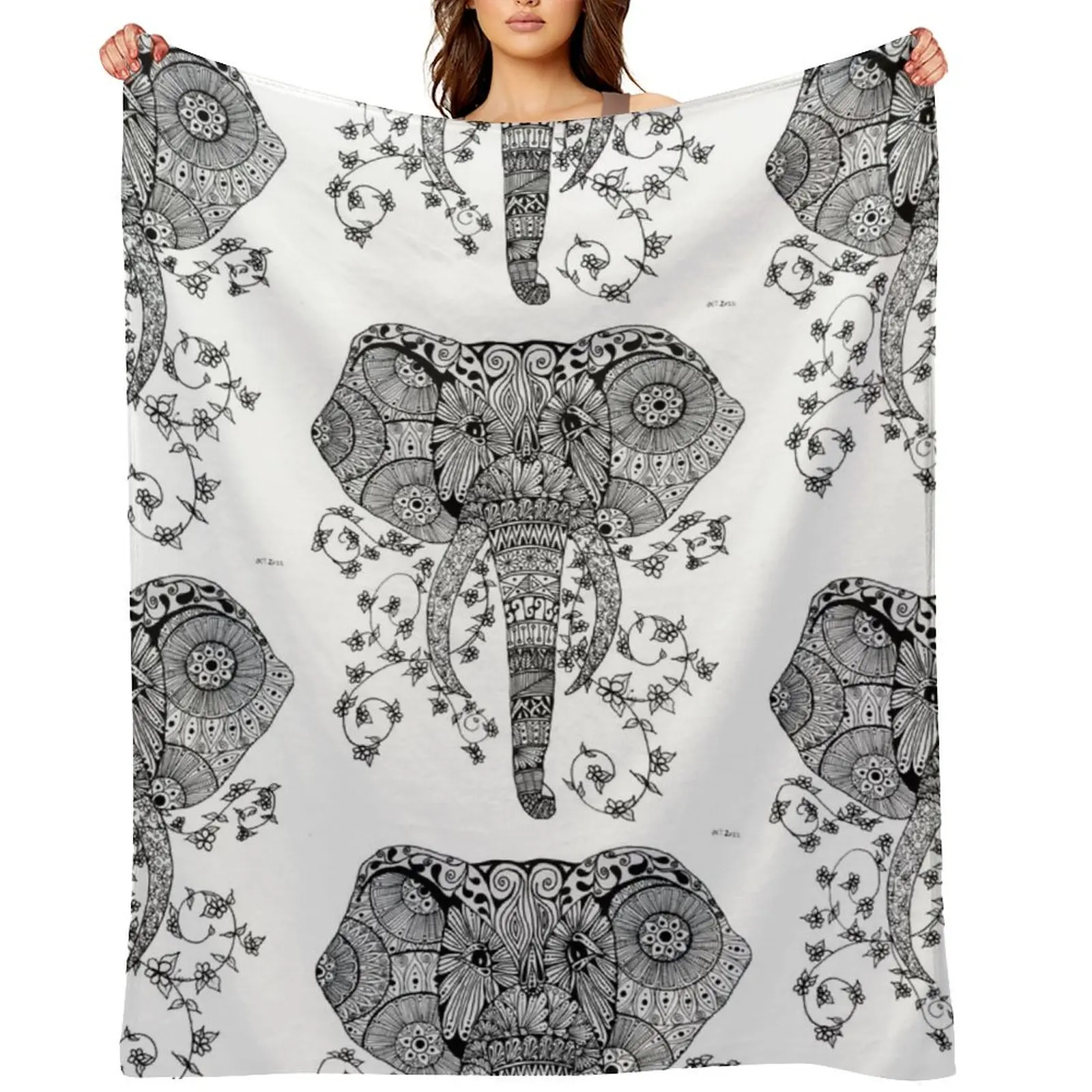 Mandala 8 - Elephant hand drawn in mandala zentangle style Throw Blanket Flannels Plaid Blankets
Mandala 8 - Elephant hand drawn in mandala zentangle style Throw Blanket Flannels Plaid Blankets