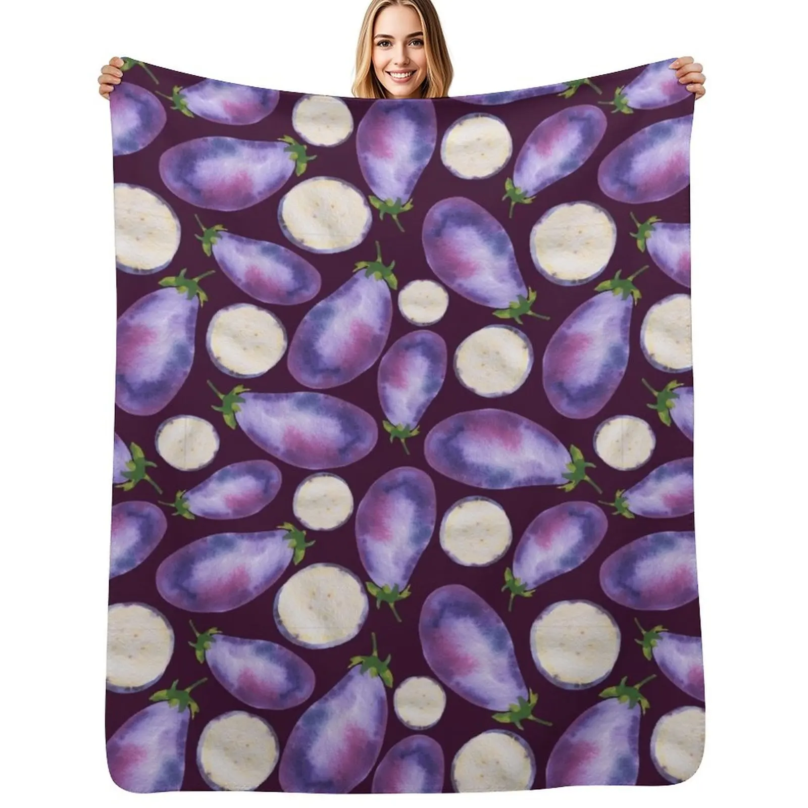 Colorful fresh eggplant watercolor pattern Throw Blanket Large Personalized Gift Softest Decorative Sofas Blankets 
Colorful fresh eggplant watercolor pattern Throw Blanket Large Personalized Gift Softest Decorative Sofas Blankets