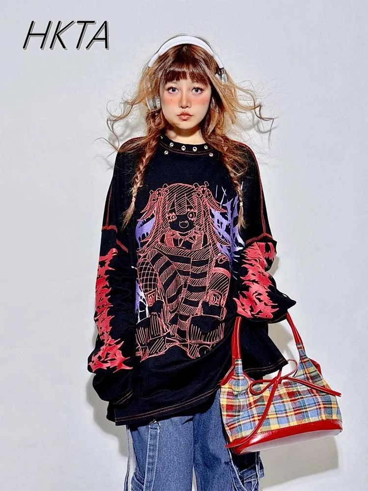 Contrasting Color Long-sleeve Crew Neck Sweatshirt Female Couple Top Comfortable Pure Cotton Cute Cartoon Print Oversized Hoodie
Contrasting Color Long-sleeve Crew Neck Sweatshirt Female Couple Top Comfortable Pure Cotton Cute Cartoon Print Oversized Hoodie