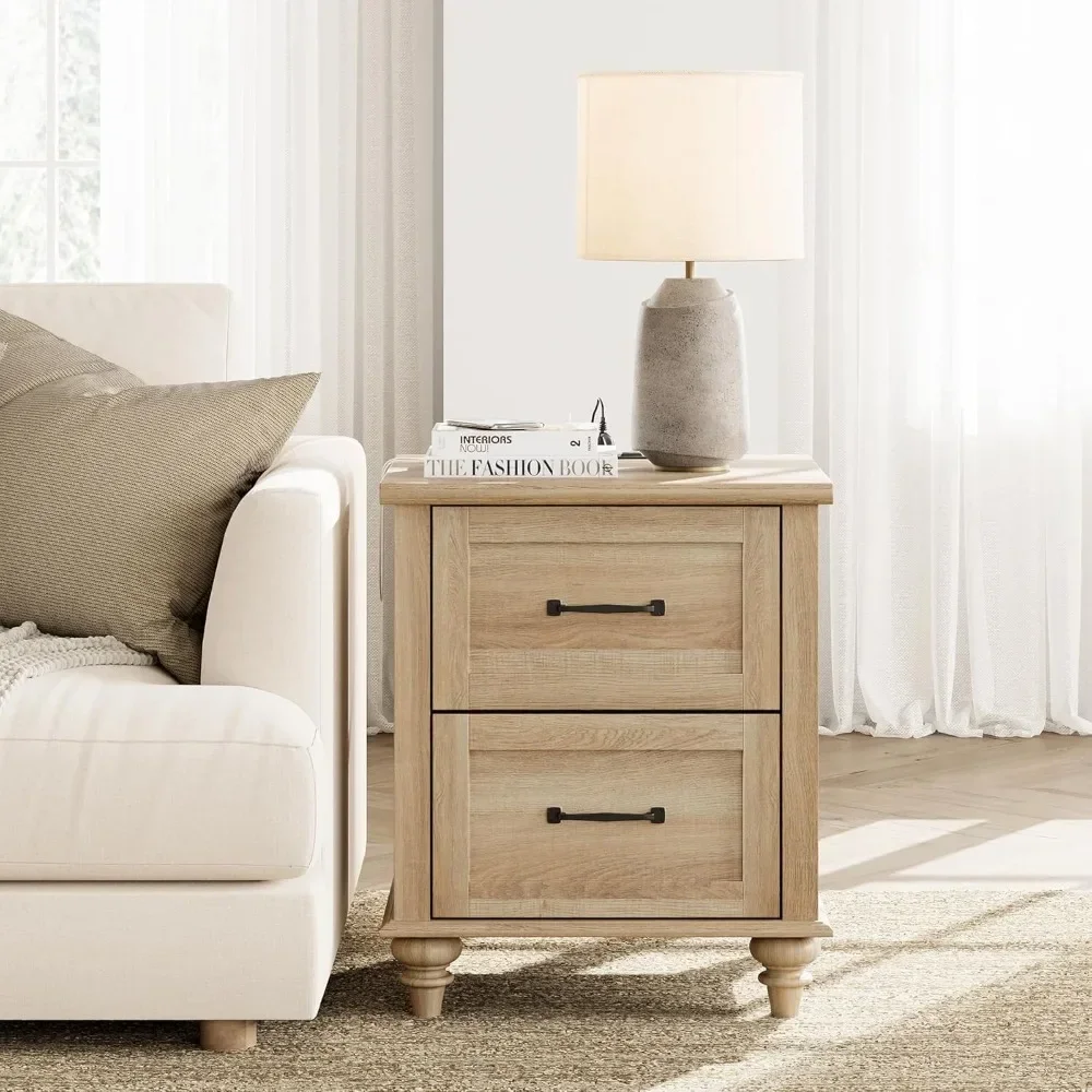 End Table Nightstand with Charging Station, Farmhouse Side Table for Living Room with 2 Drawers
End Table Nightstand with Charging Station, Farmhouse Side Table for Living Room with 2 Drawers