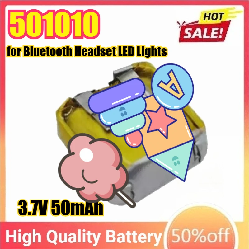 3.7V 50mAh 501010 Lipo Lithium Rechargeable Batteries for Bluetooth Headset LED Lights Beauty Equipment Bluetooth Keyboards
3.7V 50mAh 501010 Lipo Lithium Rechargeable Batteries for Bluetooth Headset LED Lights Beauty Equipment Bluetooth Keyboards