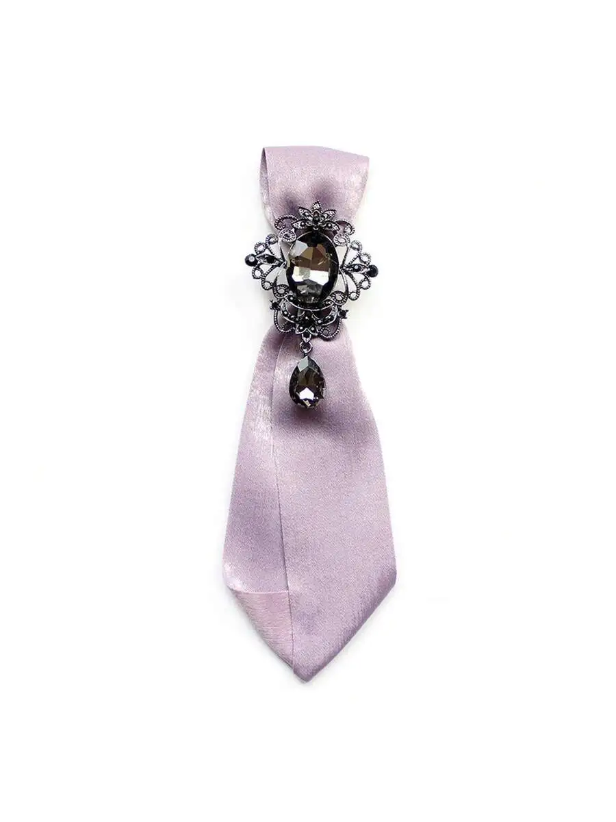 Pre-Tied Satin Ribbon Tie With Rhinestone Brooch Decoration For Women
Pre-Tied Satin Ribbon Tie With Rhinestone Brooch Decoration For Women