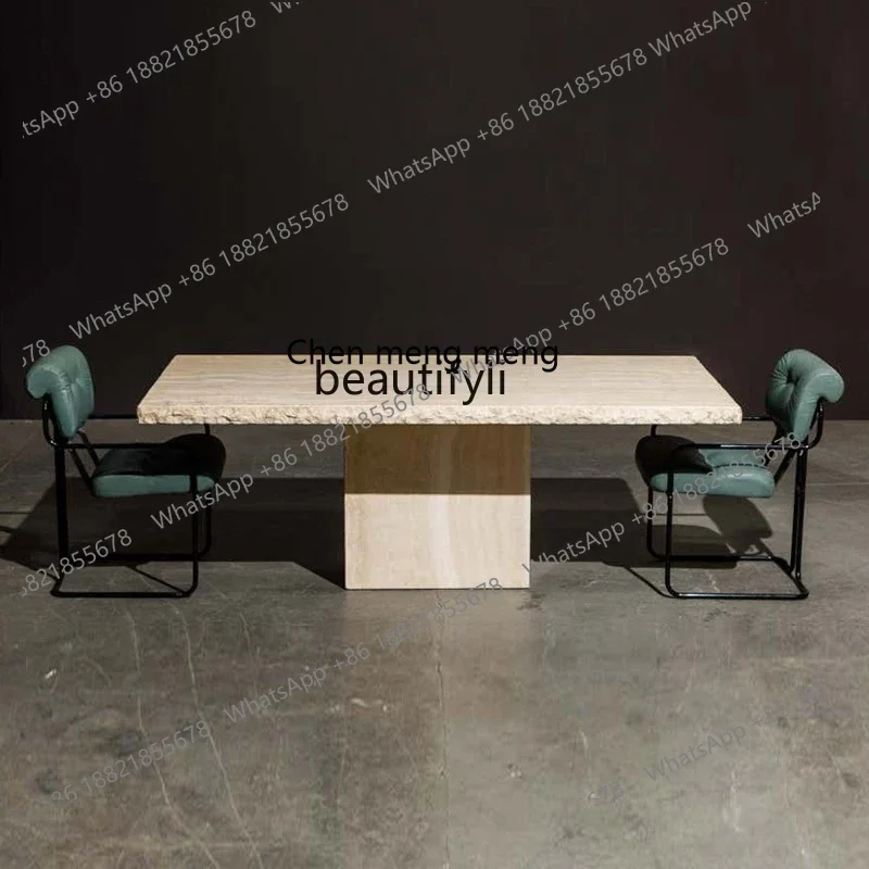M178 Natural Roman travertine marble dining table Square dining table Ancient French Nordic dining table
M178 Natural Roman travertine marble dining table Square dining table Ancient French Nordic dining table